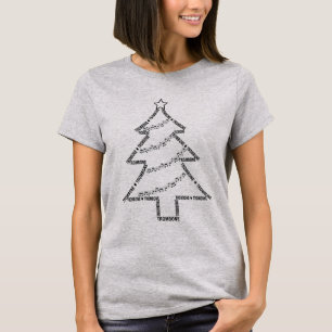 トロンボーン文字クリスマスツリー Tシャツ
