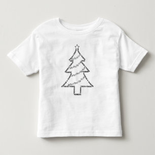 トロンボーン文字クリスマスツリーTシャツ トドラーTシャツ