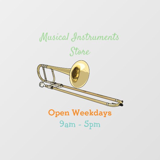 トロンボーン漫画イラストレーション ウィンドウサイン (シート)