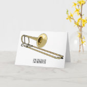 トロンボーン漫画イラストレーション カード (黄色い花)