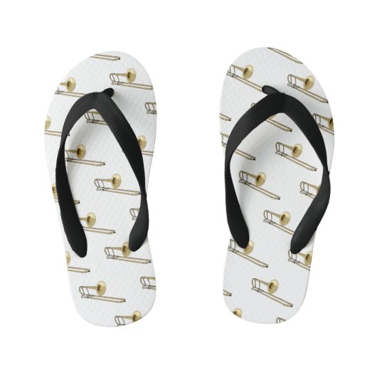 トロンボーン漫画イラストレーション キッズビーチサンダル (フットベッド)