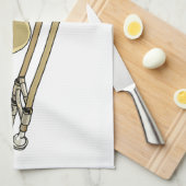 トロンボーン漫画イラストレーション キッチンタオル (四つ折り)