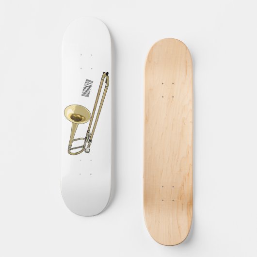 トロンボーン漫画イラストレーション スケートボード (正面)