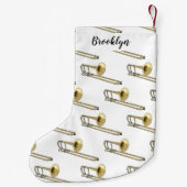 トロンボーン漫画イラストレーション スモールクリスマスストッキング (裏面)