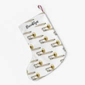 トロンボーン漫画イラストレーション スモールクリスマスストッキング (裏面 (吊り時))