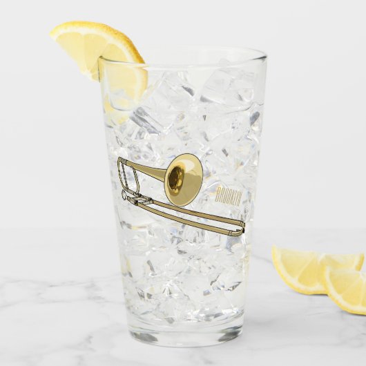 トロンボーン漫画イラストレーション タンブラーグラス (アイス正面)