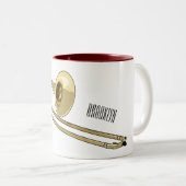 トロンボーン漫画イラストレーション ツートーンマグカップ (正面右)