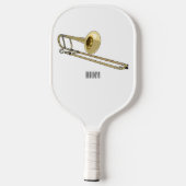 トロンボーン漫画イラストレーション ピックルボールラケット (裏面)