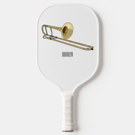 トロンボーン漫画イラストレーション ピックルボールラケット (正面)