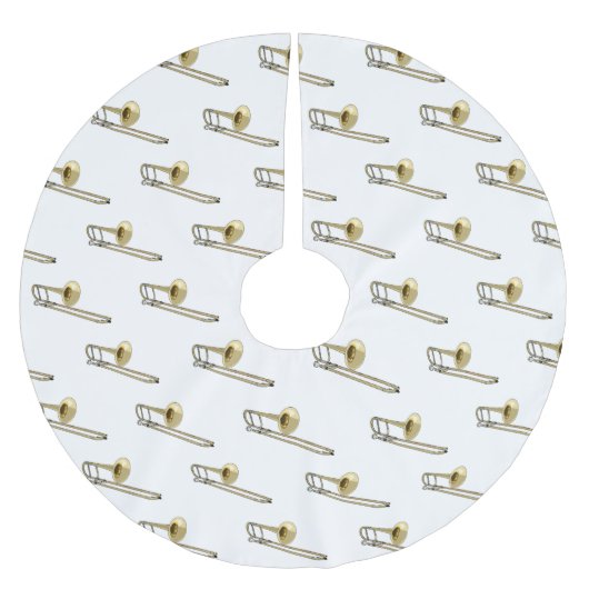 トロンボーン漫画イラストレーション ブラッシュドポリエステルツリースカート (正面)