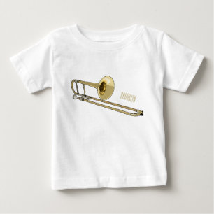 トロンボーン漫画イラストレーション ベビーTシャツ