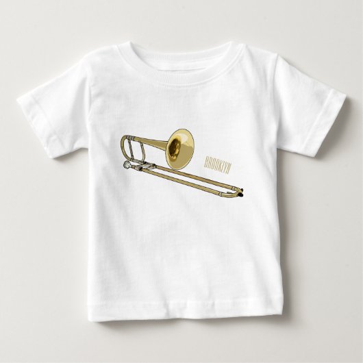 トロンボーン漫画イラストレーション ベビーTシャツ (正面)
