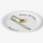 トロンボーン漫画イラストレーション ペーパープレート (アングル)