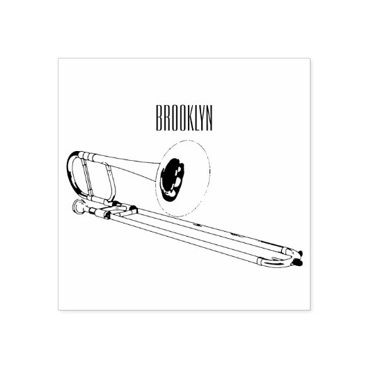 トロンボーン漫画イラストレーション ラバースタンプ (インプリント)