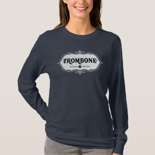トロンボーン白のエンブレム Tシャツ