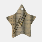 トロンボーン転が~シート音楽の背景~ミュージカル セラミックオーナメント (右)