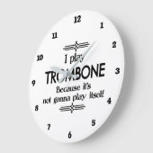 トロンボーン遊自おもしろい体音楽 ラージ壁時計 (傾斜)