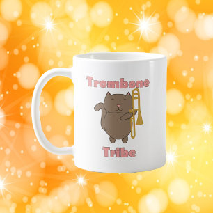 トロンボーン部族 かわいい猫のイラスト コーヒーマグカップ