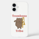 トロンボーン部族 かわいい猫のミュージシャン ピンク Case-Mate iPhoneケース (裏面)