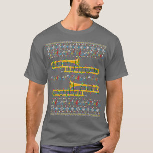 トロンボーン醜いクリスマスセーターChristmas Lights F Tシャツ