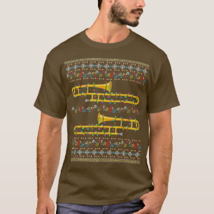 トロンボーン醜いクリスマスセーターChristmas Lights F Tシャツ