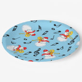 トロンボーン雪だるま音符パターン ペーパープレート (アングル)