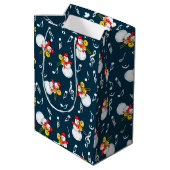 トロンボーン雪だるま音符パターン ミディアムペーパーバッグ (裏面アングル)