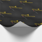 トロンボーン音楽の漫画紙 ラッピングペーパー (角)