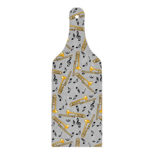 トロンボーン音楽ノートパターン カッティングボード (正面)