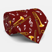 トロンボーン音楽ノートパターン ネクタイ (ロール)