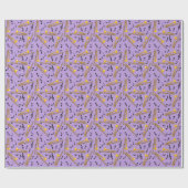 トロンボーン音楽ノート紫パターン ラッピングペーパー (フラット)