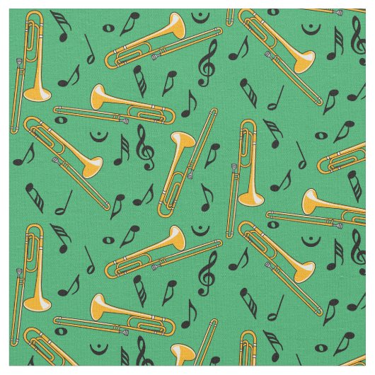 トロンボーン音楽ノート ファブリック (クローズアップ)