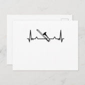 トロンボーン音楽ハートビートギュおもしろいート ポストカード (正面/裏面)