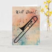 トロンボーン音楽公演おめでとうございます カード (黄色い花)