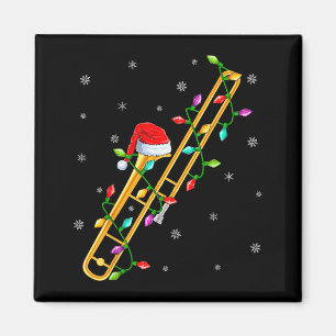 トロンボーン音楽好き クリスマスイルミネーション サンタトロンボーン Xmas マグネット