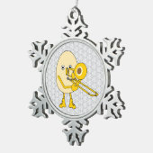 トロンボーン スノーフレークピューターオーナメント (右)