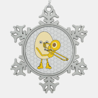 トロンボーン スノーフレークピューターオーナメント