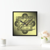 トロンボーン~ミュージカルスケール~ダブルノットグラフィック~ スクエア壁時計 (ホーム)