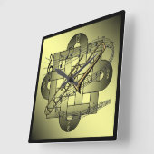 トロンボーン~ミュージカルスケール~ダブルノットグラフィック~ スクエア壁時計 (傾斜)