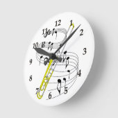 トロンボーン ラウンド壁時計 (傾斜)