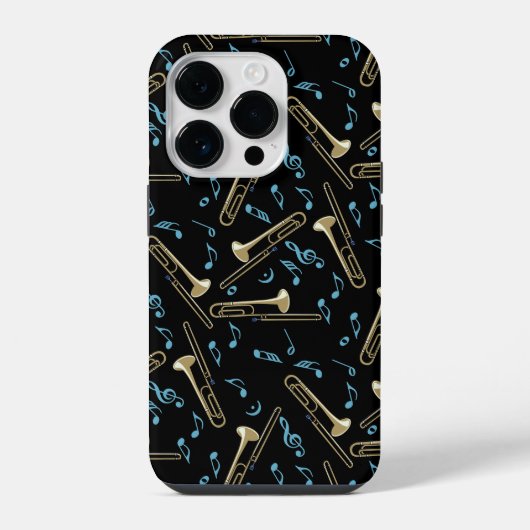 トロンボーン 音符  iPhoneケース (裏面)