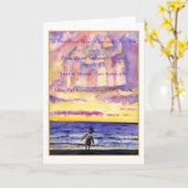 トローの夕日(暗い文字)グリーティングカード カード (黄色い花)