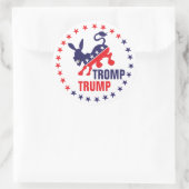 トロープトランプ蹴り民主党のロバ政治LG ラウンドシール (バッグ)