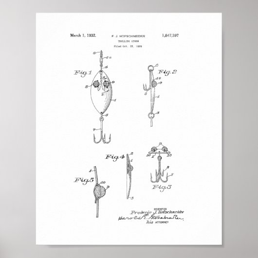 トローリング・スプーン特許 ポスター (正面)