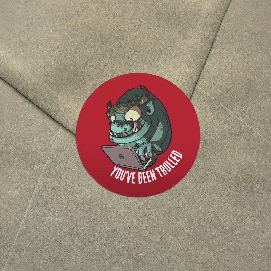 トロールおもしろいあなたはTrolledラップトップの漫画されている ラウンドシール