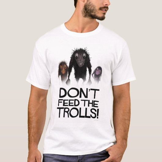 トロールにおもしろいなインターネットのミームを食べ物を与えないで下さい Tシャツ (正面)