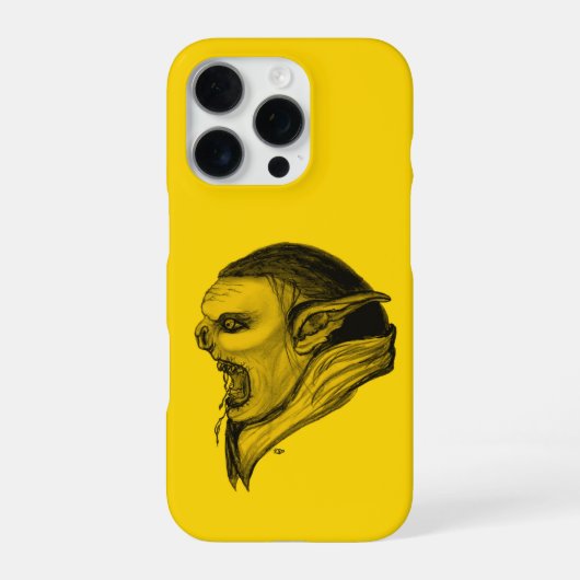トロールインブラック&イエローデザイン iPhoneケース (裏面)