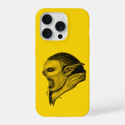 トロールインブラック&イエローデザイン iPhoneケース (裏面)