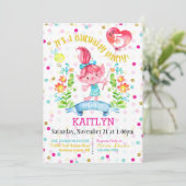 トロールガールフラワーズバルーン5誕生日 招待状 (スタンド正面)