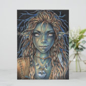 トロールガール小妖精や小人妖精ファンタジーフォレスト女性アートカード (スタンド正面)